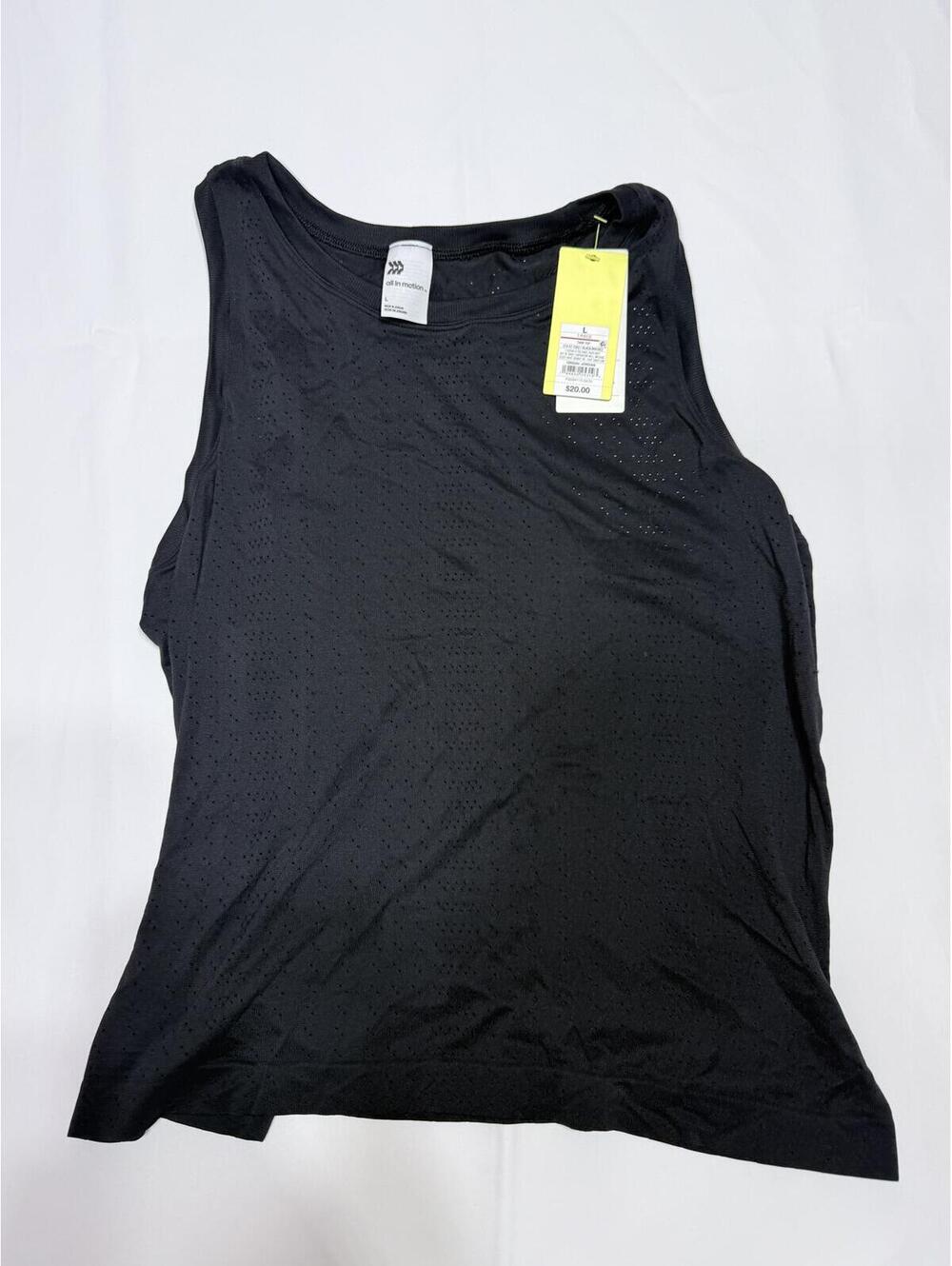All in Motion Men's Black Performance Tank Top Size L